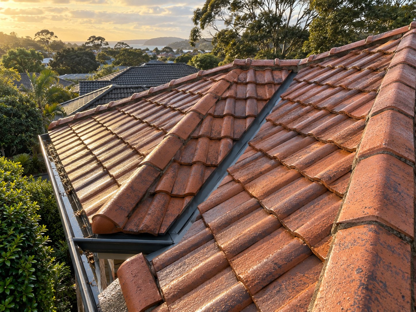 Illustrative tiled roof representing roofing services near Merewether Newcastle